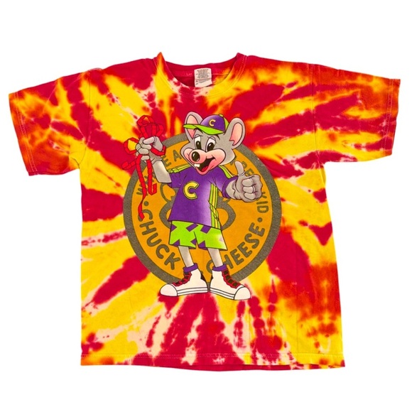 Gildan Other - Vintage Kids 90s/Y2K Chuck E. Cheese Tie-Dye T-Shirt Size Youth Large